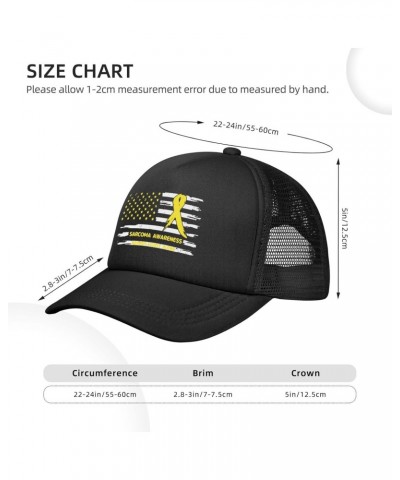 Sarcoma Cancer Awareness America Flag Yellow Ribbon Baseball Cap Adjustable Casual Mesh Hats Duck Tongue Hat for Men Women78,...