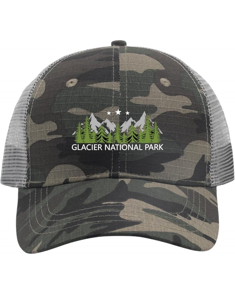 Glacier National Park Hats for Men Trucker Cap Trucker Hat Men Glaciers Nationaling Parks Hat Allblack $12.66 Baseball Caps