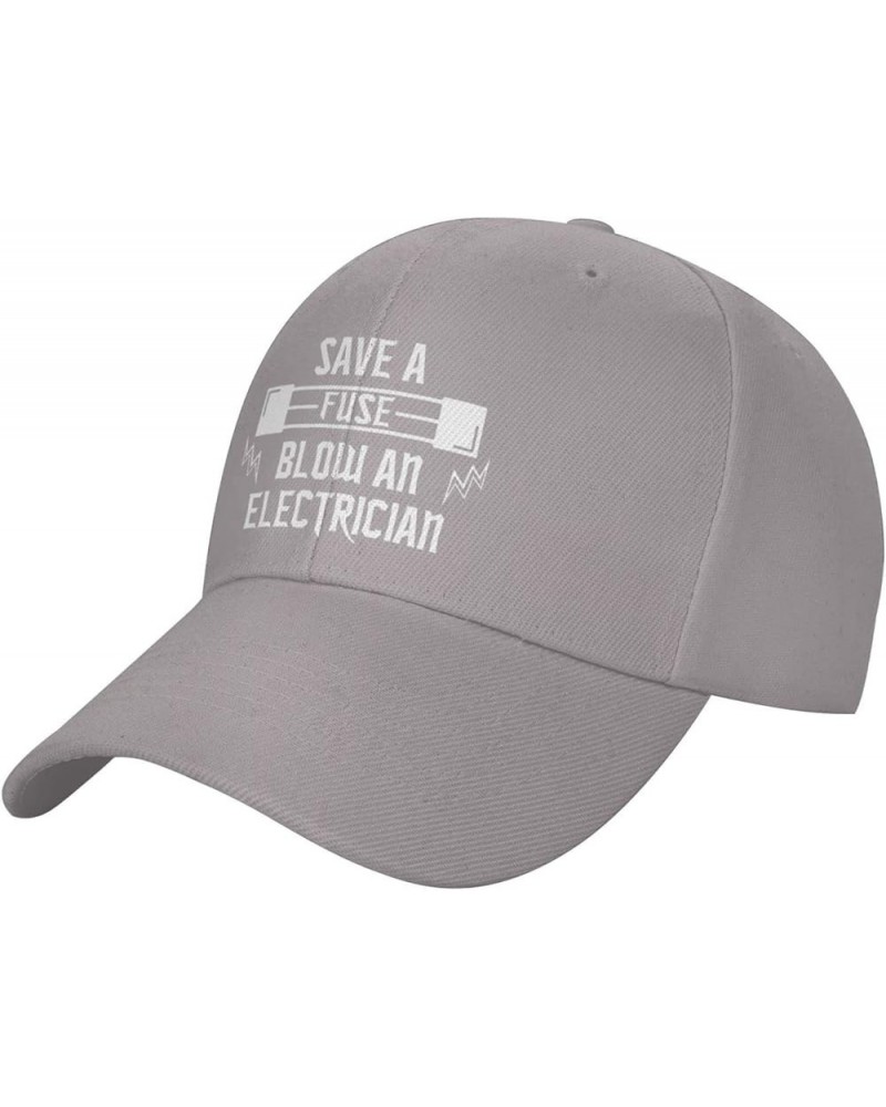 Save Fuse Blow an Electrician Peaked Hat Men Women Adjustable Trendy Curved Brim Baseball Caps Black Gray $15.94 Baseball Caps