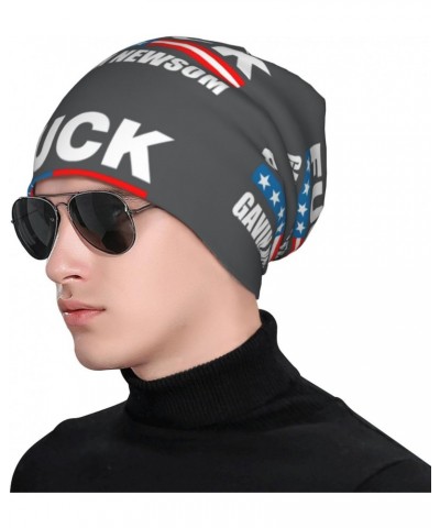 Fuck Gavin Newsom Experience Cozy Luxury: Milk Silk Knit Beanie - Your Must-Have Outdoor Accessory! Black $10.15 Skullies & B...