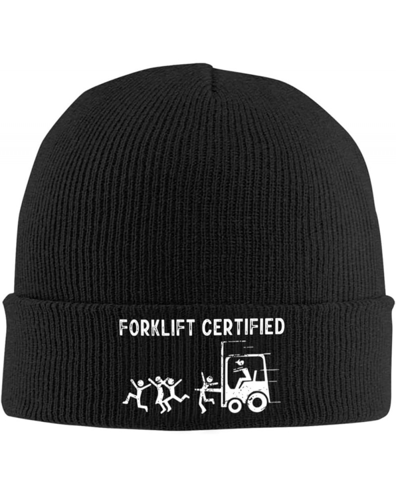 Forklift Certified Winter Beanie Hats Unisex,Warm Cozy Knitted Cuffed Skull Cap Black $12.67 Skullies & Beanies