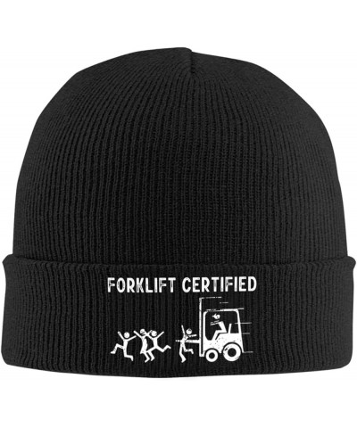 Forklift Certified Winter Beanie Hats Unisex,Warm Cozy Knitted Cuffed Skull Cap Black $12.67 Skullies & Beanies