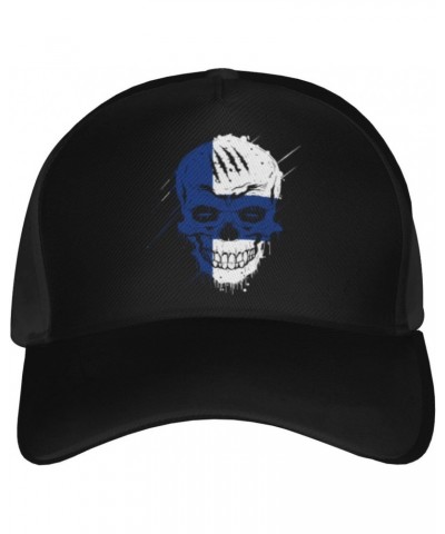 Creative Finland Patriot Skull National Flag Baseball Cap Men's and Women's Baseball Hat Adjustable Casual Outdoor Breathable...