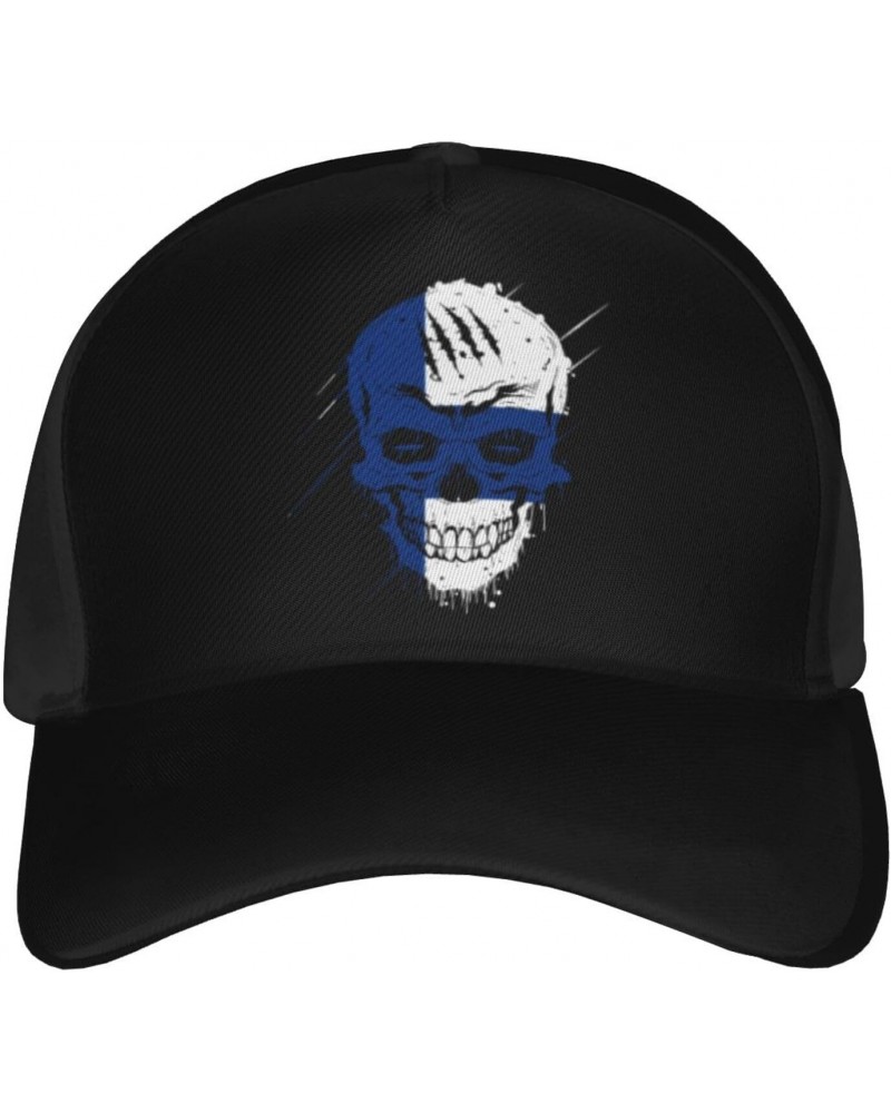 Creative Finland Patriot Skull National Flag Baseball Cap Men's and Women's Baseball Hat Adjustable Casual Outdoor Breathable...