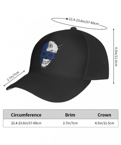 Creative Finland Patriot Skull National Flag Baseball Cap Men's and Women's Baseball Hat Adjustable Casual Outdoor Breathable...