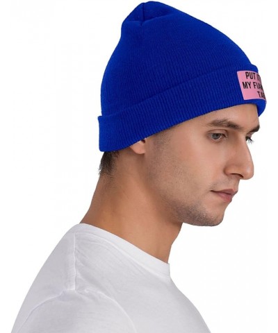 Put It On My Fiance's Tab Beanie Warm Knit Hat Funny Fashion Men Women Winter Cap Blue $12.31 Skullies & Beanies