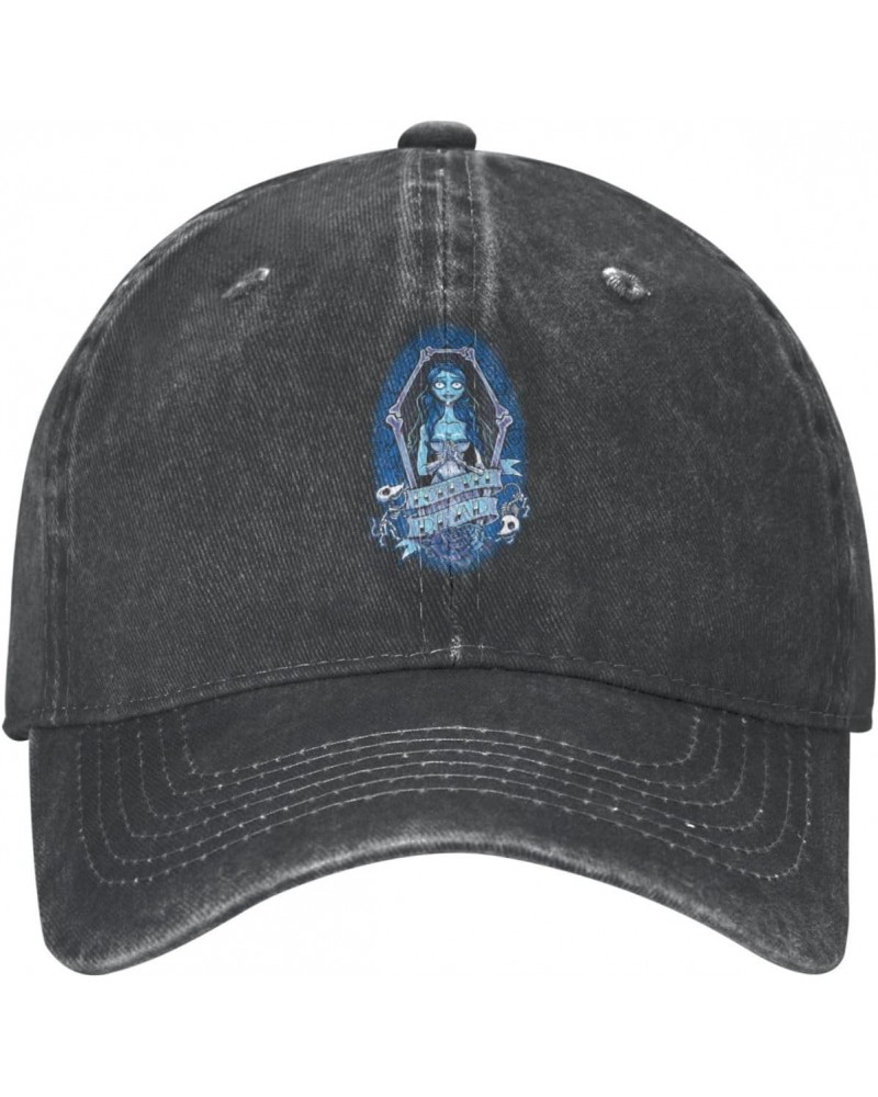 Corpse Bride Denim Baseball Cap Adjustable Outdoor Sun Hat for Mens Womens, Black $10.59 Baseball Caps