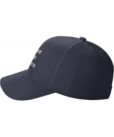 Custom Hats for Men Add Your Name Logo Text or Image Here Personalized Hats Navy Blue $7.63 Baseball Caps