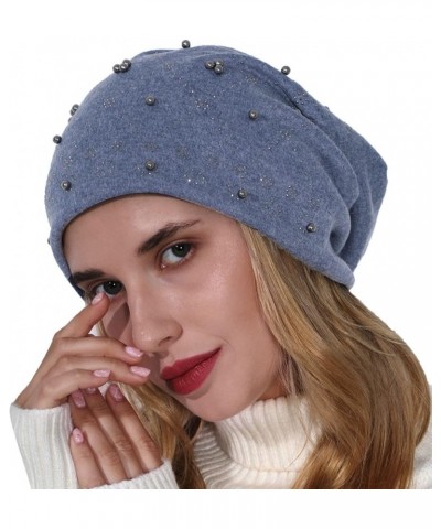 Knitted Hat Thick Soft Warm Thick Hat Without A Hood Suitable for Both Men and Women Hats Cover Ears Hats Blue 9 $8.90 Skulli...