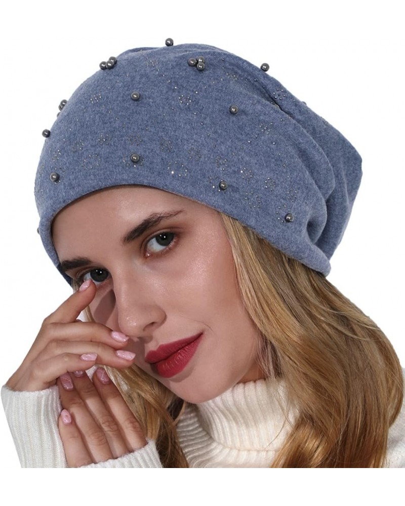 Knitted Hat Thick Soft Warm Thick Hat Without A Hood Suitable for Both Men and Women Hats Cover Ears Hats Blue 9 $8.90 Skulli...