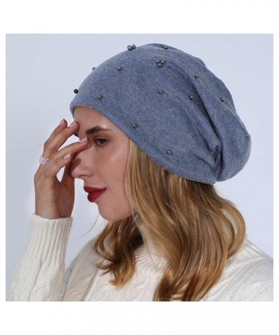 Knitted Hat Thick Soft Warm Thick Hat Without A Hood Suitable for Both Men and Women Hats Cover Ears Hats Blue 9 $8.90 Skulli...