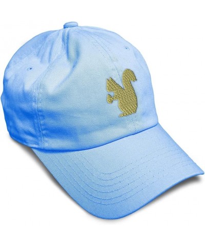 Soft Baseball Cap Squirrel D Embroidery Wild Animals Squirrel Embroidery Cotton Dad Hats for Men & Women Light Blue Design On...