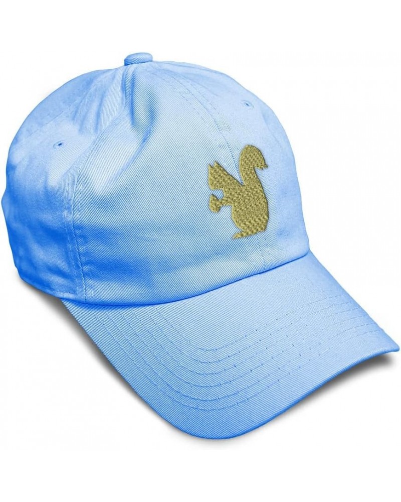 Soft Baseball Cap Squirrel D Embroidery Wild Animals Squirrel Embroidery Cotton Dad Hats for Men & Women Light Blue Design On...