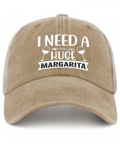 I Need A Huge Margarita Hat Mens Retro Drinking Cap for Women AllBlack Ball Cap Retro Unique Gifts for Engineers Pigment Khak...