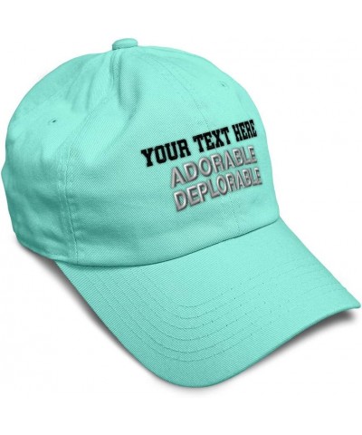 Custom Soft Baseball Cap Adorable Deplorable B Embroidery Funny Twill Cotton Dad Hats for Men & Women Mint Personalized Text ...