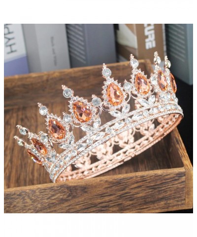 Crystal Tiara Crowns for Women Queen King Tiaras and Crowns Bridal Women Rose Gold Color Crystal Headpiece Diadem Bride Weddi...