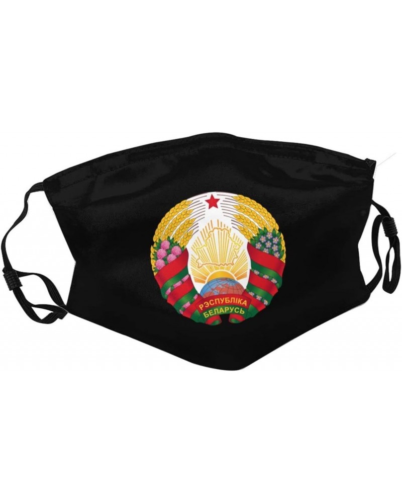 Coat of arms of Belarus Face Mask Double-Sided Printing Reusable Adjustable Universal Dust Mask Unisex Masks Black $9.90 Bala...