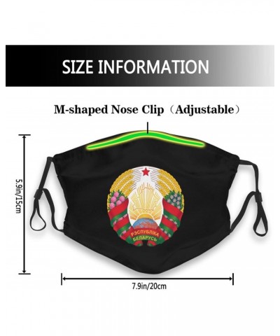 Coat of arms of Belarus Face Mask Double-Sided Printing Reusable Adjustable Universal Dust Mask Unisex Masks Black $9.90 Bala...