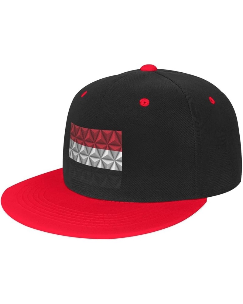 Yemeni Flag with Polygon Effect Baseball Cap for Men Women Snapback Hat Adjustable Flat Bill Hats Red $14.34 Baseball Caps