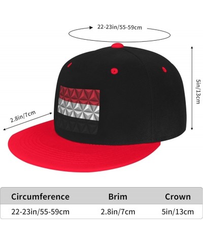 Yemeni Flag with Polygon Effect Baseball Cap for Men Women Snapback Hat Adjustable Flat Bill Hats Red $14.34 Baseball Caps