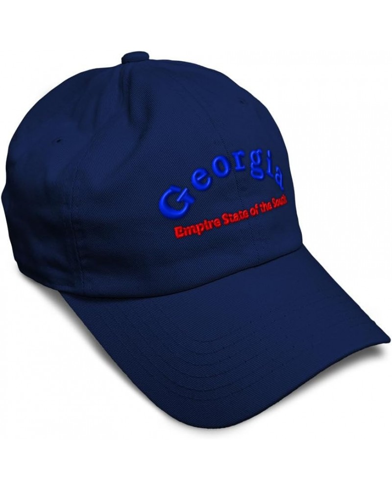 Soft Baseball Cap Georgia Empire State of The South Cotton Dad Hats for Men & Women Navy $15.89 Baseball Caps