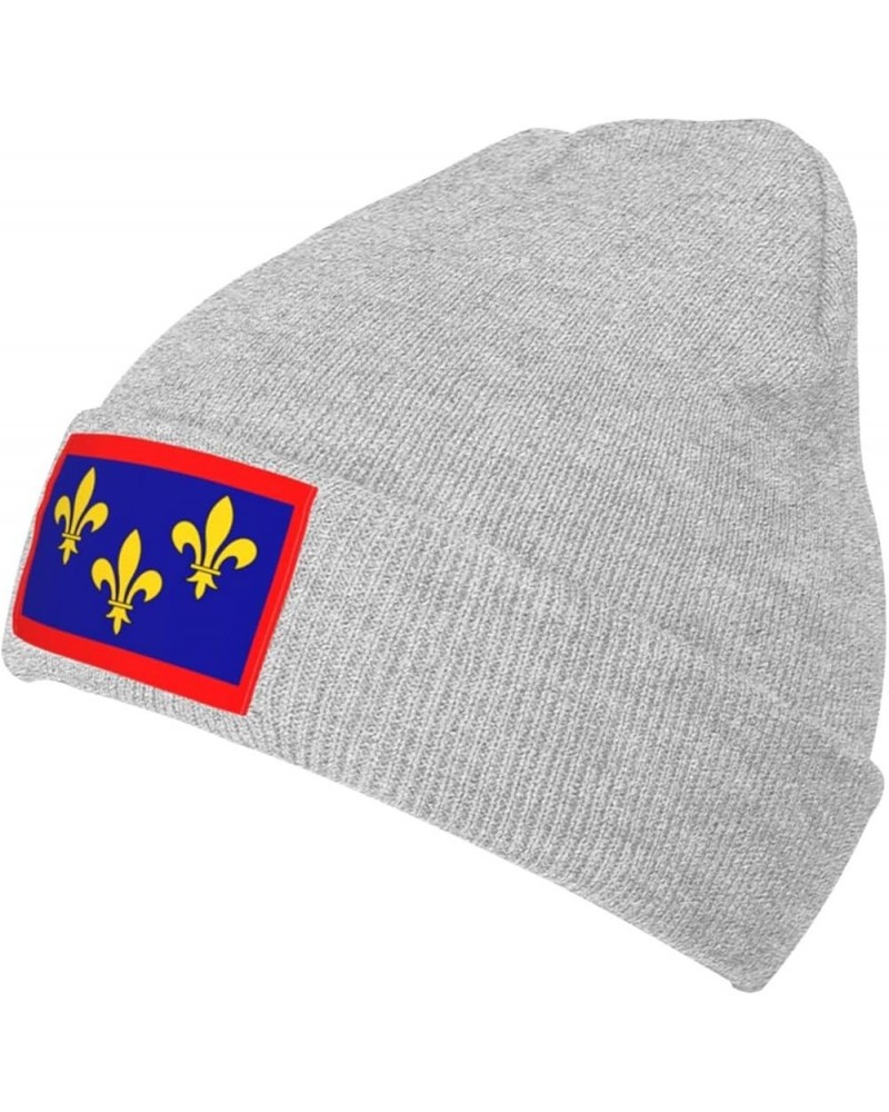 Flag of Anjou Beanie Hat for Men Women Soft Warm Knit Skull Cap Winter Hats Ski Hat Gray $9.17 Skullies & Beanies