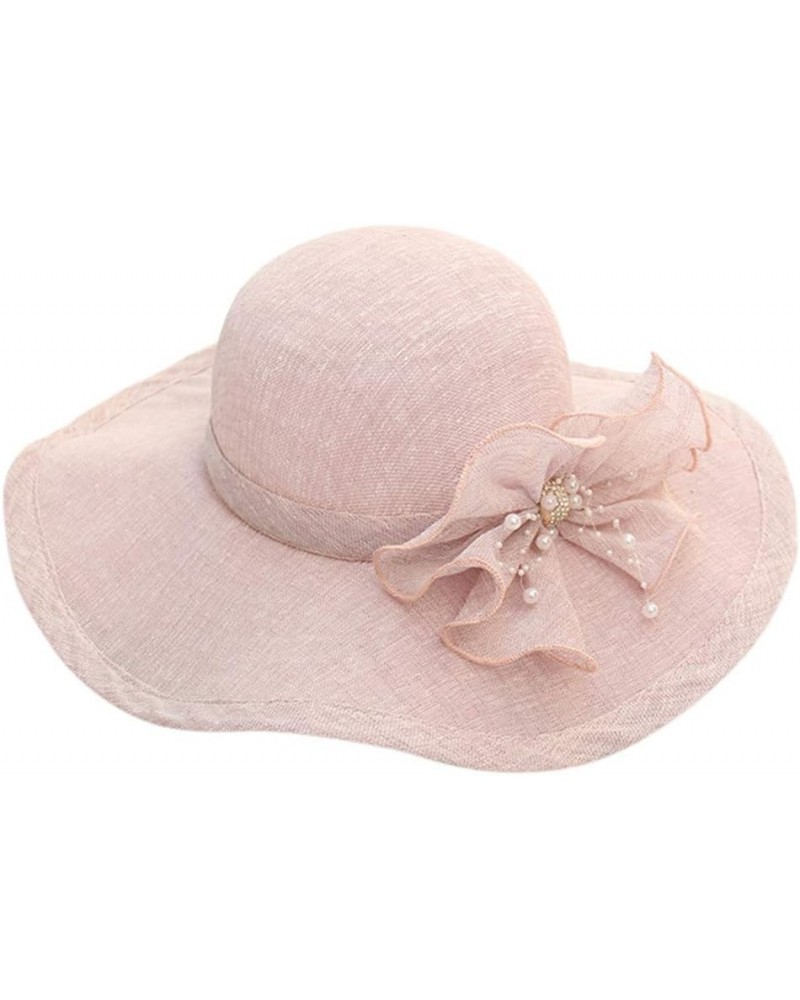 Women's Church Fascinator Bridal Tea Party Wedding Hat Marching Band Hats for Women K-purple,pink,khaki,beige $8.78 Rain Hats