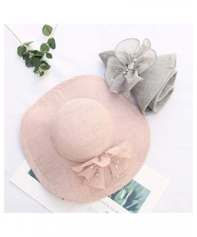 Women's Church Fascinator Bridal Tea Party Wedding Hat Marching Band Hats for Women K-purple,pink,khaki,beige $8.78 Rain Hats