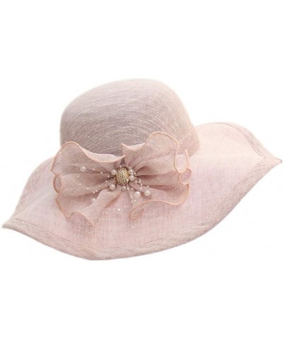 Women's Church Fascinator Bridal Tea Party Wedding Hat Marching Band Hats for Women K-purple,pink,khaki,beige $8.78 Rain Hats