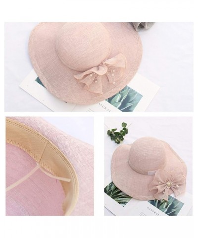 Women's Church Fascinator Bridal Tea Party Wedding Hat Marching Band Hats for Women K-purple,pink,khaki,beige $8.78 Rain Hats