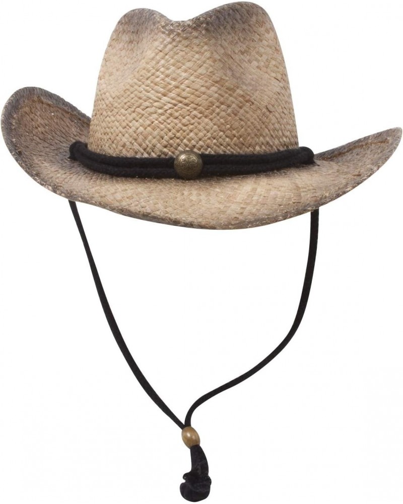 MG Tea Stained Raffia Straw Cowboy Hat - Tan with tint of black $15.59 Cowboy Hats