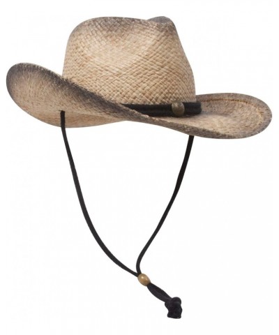 MG Tea Stained Raffia Straw Cowboy Hat - Tan with tint of black $15.59 Cowboy Hats