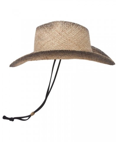 MG Tea Stained Raffia Straw Cowboy Hat - Tan with tint of black $15.59 Cowboy Hats