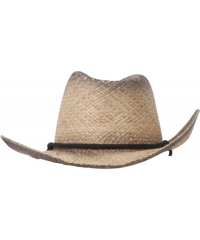 MG Tea Stained Raffia Straw Cowboy Hat - Tan with tint of black $15.59 Cowboy Hats