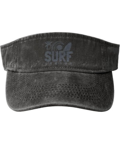 Surfing Season Sun Visor Hats for Women Men Adjustable Cooling Sports Sun Hats Cotton Golf Cap Black $13.06 Visors