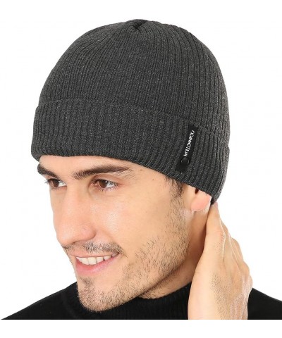 Winter Beanie for Men & Women Skull Cap Warm Hat Lined Toboggan Knit Outdoor Sport 5-grey Black $9.43 Skullies & Beanies