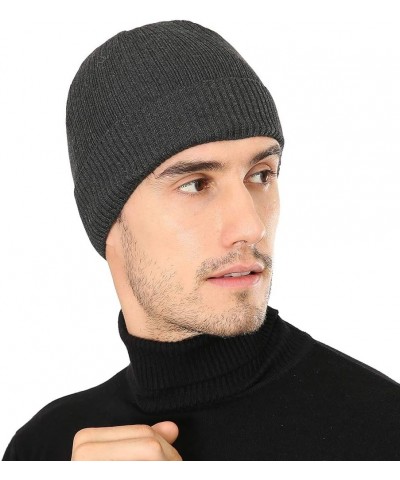 Winter Beanie for Men & Women Skull Cap Warm Hat Lined Toboggan Knit Outdoor Sport 5-grey Black $9.43 Skullies & Beanies