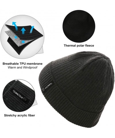 Winter Beanie for Men & Women Skull Cap Warm Hat Lined Toboggan Knit Outdoor Sport 5-grey Black $9.43 Skullies & Beanies