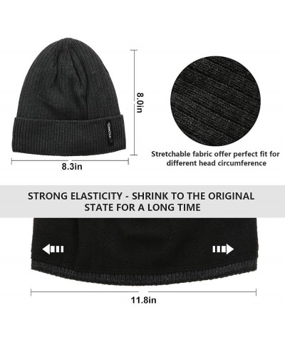 Winter Beanie for Men & Women Skull Cap Warm Hat Lined Toboggan Knit Outdoor Sport 5-grey Black $9.43 Skullies & Beanies