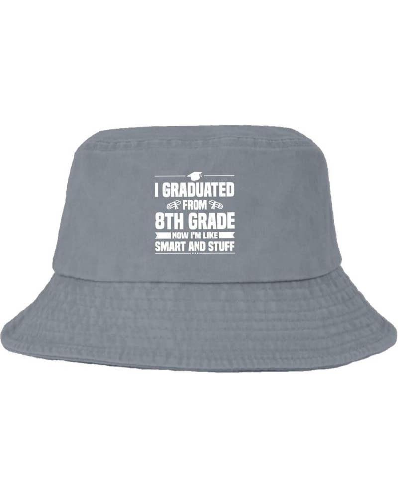 I Graduated Now I'm Like Smart and Stuff Bucket Hats Bucket Hats Flodable Womens Hat Travel Accessories for Light Grey $11.79...