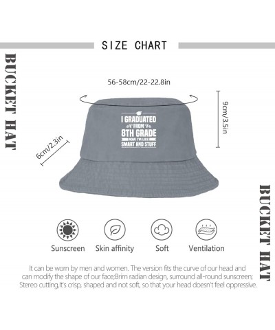 I Graduated Now I'm Like Smart and Stuff Bucket Hats Bucket Hats Flodable Womens Hat Travel Accessories for Light Grey $11.79...