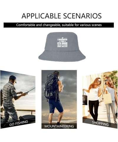 I Graduated Now I'm Like Smart and Stuff Bucket Hats Bucket Hats Flodable Womens Hat Travel Accessories for Light Grey $11.79...