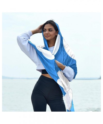 Head Scarf Fashion Chiffon Hair Scarf Scarves for Women white cloud blue background $11.69 Scarves