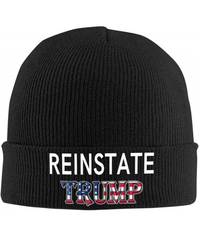 Reinstate Trump Knit Hats Winter Warm Chunky Beanie Hat for Men Women Black $14.57 Skullies & Beanies