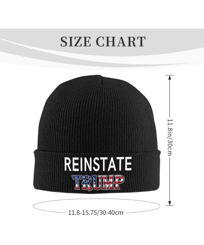 Reinstate Trump Knit Hats Winter Warm Chunky Beanie Hat for Men Women Black $14.57 Skullies & Beanies