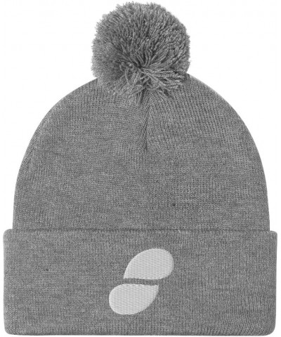 Status Cryptocurrency Logo Hat (Embroidered Pom-Pom Beanie) Heather Grey $18.32 Skullies & Beanies