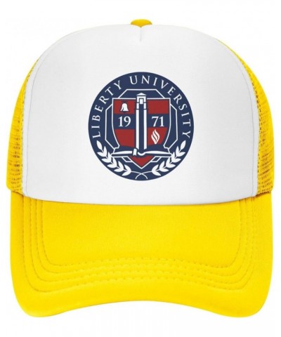 Liberty University Trucker Hats for Both Men and Women - Mesh Baseball Snapback Hats Yellow $11.07 Baseball Caps