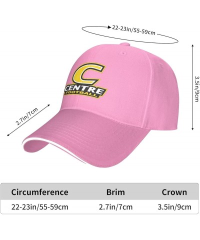 Centre College Logo Unisex Classic Hat Adjustable Fashion Casquette for Men Women Pink $11.94 Baseball Caps