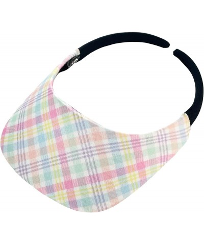 Women's Sun Visor Square Brim Sun Visor Golf Visor Tennis Visor Rainbow Plaid $12.42 Visors