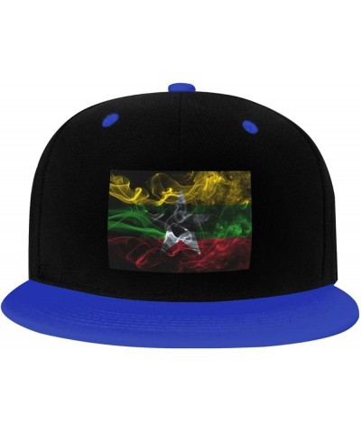 Smoke Style Flag of Myanmar Snapback Hat for Men Women Baseball Cap Trucker Flat Bill Hats Dad Caps Blue $14.06 Baseball Caps